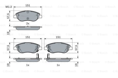 ДИСКОВІ КОЛОДКИ ПЕРЕДНИЕ BOSCH 0 986 424 042