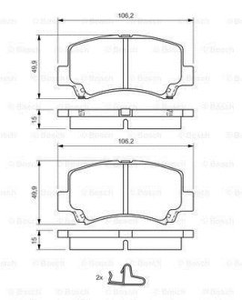 Гальмівні КОЛОДКИ, ДИСКОВІ BOSCH 0 986 424 626