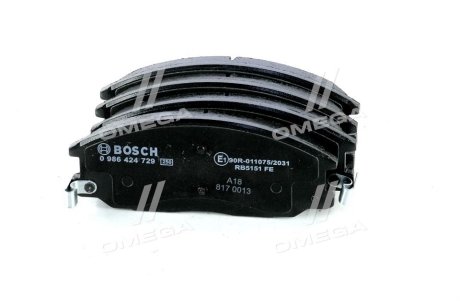 Гальмівні КОЛОДКИ, ДИСКОВІ BOSCH 0 986 424 729