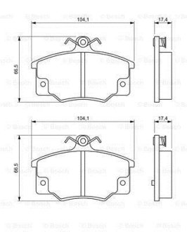 ГАЛЬМІВНІ КОЛОДКИ, ДИСКОВІ BOSCH 0 986 468 380