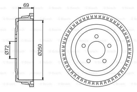 Барабан гальмівний BOSCH 0 986 477 185