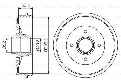 Барабан гальмівний(к-т) BOSCH 0 986 477 196