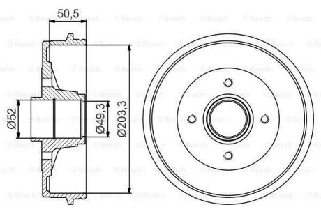 Гальмівний барабан BOSCH 0 986 477 211