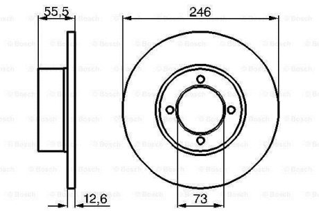 ДИСК ГАЛЬМIВНИЙ ПЕРЕДНIЙ BOSCH 0 986 478 082