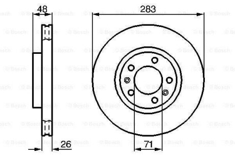 ДИСК ГАЛЬМIВНИЙ ПЕРЕДНIЙ BOSCH 0 986 478 125