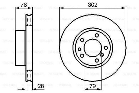 ДИСК ГАЛЬМIВНИЙ ПЕРЕДНIЙ BOSCH 0 986 478 317