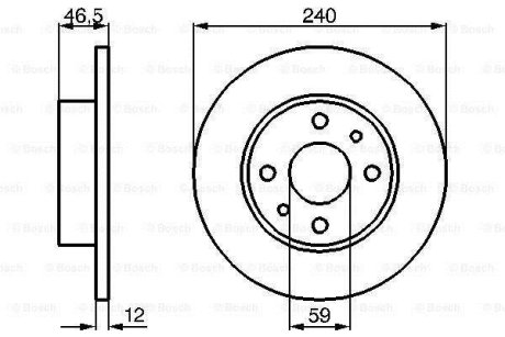 ДИСК ГАЛЬМIВНИЙ ПЕРЕДНIЙ BOSCH 0 986 478 353