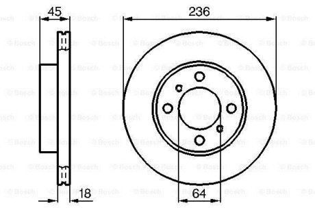 ДИСК ГАЛЬМIВНИЙ ПЕРЕДНIЙ BOSCH 0 986 478 572