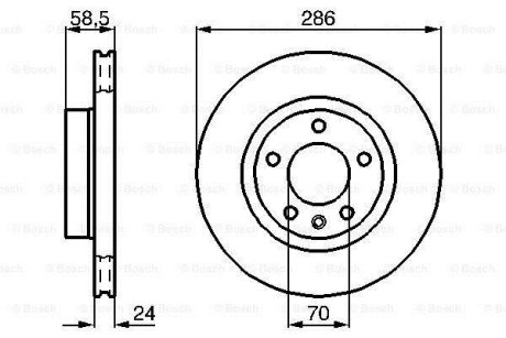 ДИСК ГАЛЬМIВНИЙ ПЕРЕДНIЙ BOSCH 0 986 478 594