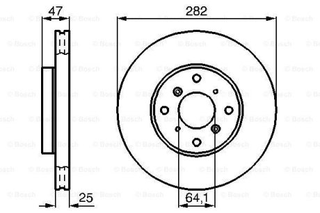 ДИСК ГАЛЬМIВНИЙ ПЕРЕДНIЙ BOSCH 0 986 478 982