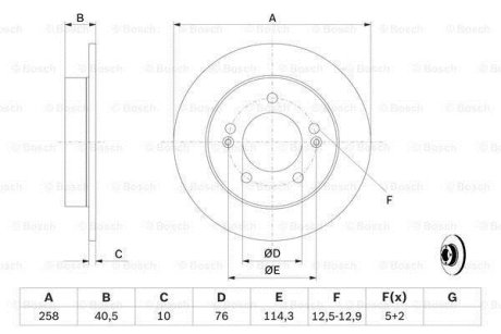 ДИСК ГАЛЬМIВНИЙ ЗАДНIЙ BOSCH 0 986 479 059