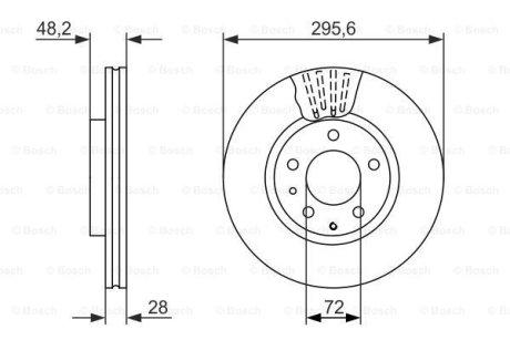 ДИСК ГАЛЬМIВНИЙ ПЕРЕДНIЙ BOSCH 0 986 479 758