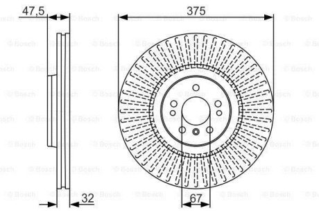 ДИСК ГАЛЬМIВНИЙ ПЕРЕДНIЙ BOSCH 0 986 479 A26