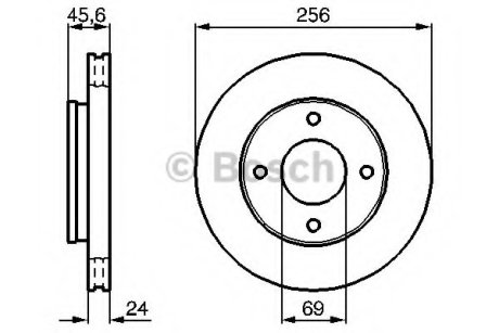 ДИСК ГАЛЬМIВНИЙ ПЕРЕДНIЙ COATED BOSCH 0 986 479 B83