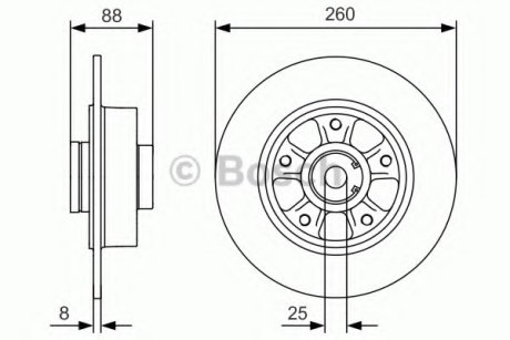 ДИСК ГАЛЬМIВНИЙ ЗАДНIЙ COATED BOSCH 0 986 479 C87