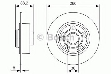 ДИСК ГАЛЬМIВНИЙ ЗАДНIЙ COATED BOSCH 0 986 479 C88 (фото 1)