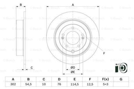 ДИСК ГАЛЬМIВНИЙ ЗАДНIЙ COMPOUND BOSCH 0 986 479 E45