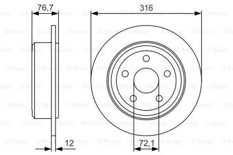 ДИСК ГАЛЬМIВНИЙ ЗАДНIЙ BOSCH 0 986 479 R08