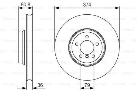 ДИСК ГАЛЬМIВНИЙ ПЕРЕДНIЙ BOSCH 0 986 479 R35