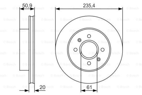 ДИСК ГАЛЬМIВНИЙ ПЕРЕДНIЙ BOSCH 0 986 479 R52