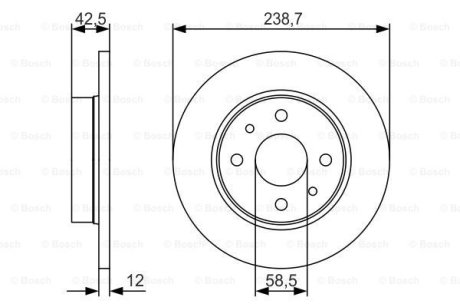 ДИСК ГАЛЬМIВНИЙ ПЕРЕДНIЙ PREMIUM2 BOSCH 0 986 479 R61