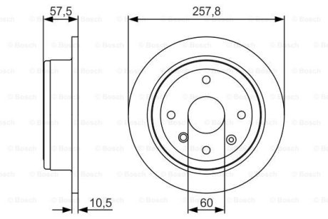 ДИСК ГАЛЬМIВНИЙ ЗАДНIЙ PREMIUM2 BOSCH 0 986 479 S08