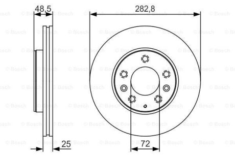 ДИСК ГАЛЬМIВНИЙ ПЕРЕДНIЙ PREMIUM2 BOSCH 0 986 479 S60