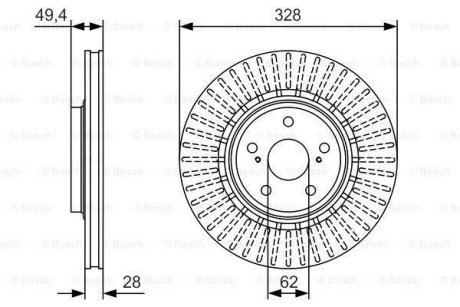 ДИСК ГАЛЬМIВНИЙ ПЕРЕДНIЙ BOSCH 0 986 479 T00