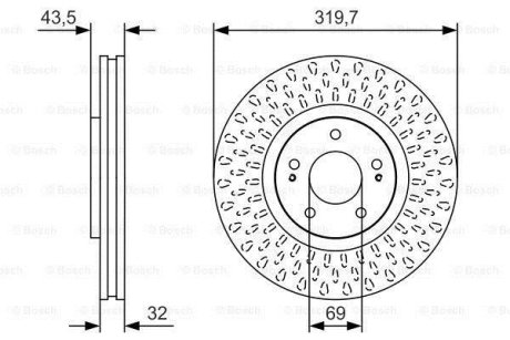 ДИСК ГАЛЬМIВНИЙ ПЕРЕДНIЙ BOSCH 0 986 479 T01