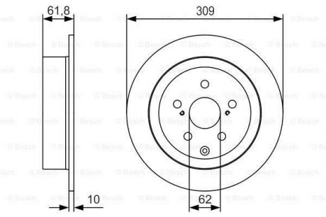 ДИСК ГАЛЬМIВНИЙ ЗАДНIЙ BOSCH 0 986 479 T04 (фото 1)