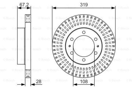 Диск тормозной передний BOSCH 0 986 479 T36