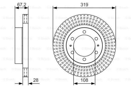 ДИСК ГАЛЬМIВНИЙ ПЕРЕДНIЙ BOSCH 0 986 479 T80