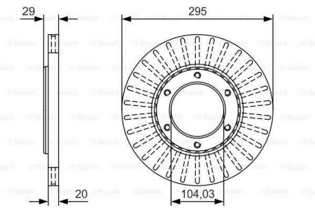 ДИСК ГАЛЬМIВНИЙ ПЕРЕДНIЙ PREMIUM2 BOSCH 0 986 479 U33