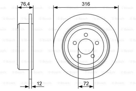 ДИСК ГАЛЬМIВНИЙ ЗАДНIЙ BOSCH 0 986 479 W22