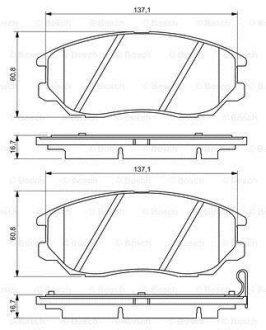 ГАЛЬМІВНІ КОЛОДКИ, ДИСКОВІ BOSCH 0 986 494 347 (фото 1)