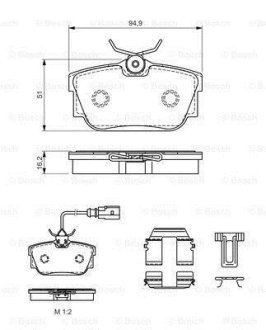 Гальмівні колодки, дискові BOSCH 0 986 494 529