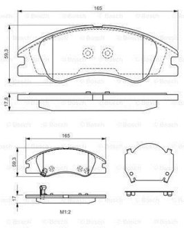 ГАЛЬМІВНІ КОЛОДКИ, ДИСКОВІ BOSCH 0 986 494 577 (фото 1)