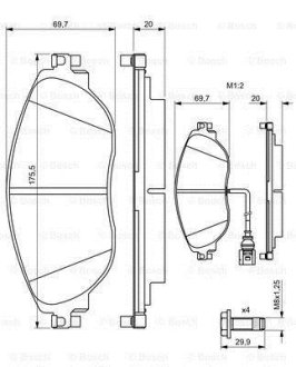 ДИСКОВI КОЛОДКИ ПЕРЕДНI BOSCH 0 986 494 704