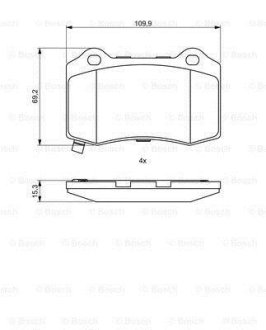 Комплект гальмівних колодок (дискових) BOSCH 0 986 494 708