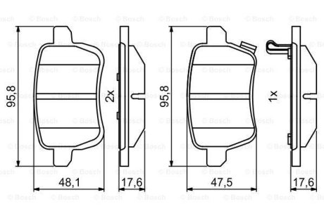 Колодки гальмівні дискові BOSCH 0 986 494 802