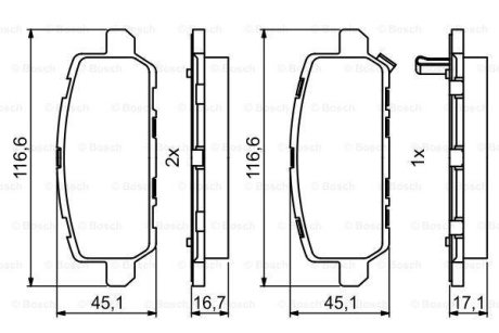 Гальмівні колодки дискові BOSCH 0 986 494 838