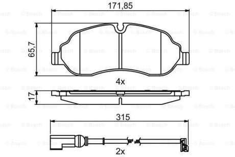 Гальмівні КОЛОДКИ, ДИСКОВІ BOSCH 0 986 494 845