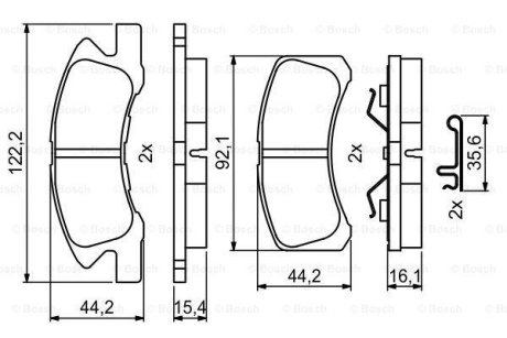 Гальмівні КОЛОДКИ, ДИСКОВІ BOSCH 0 986 494 878