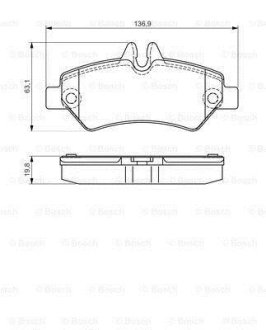 ДИСКОВI КОЛОДКИ ЗАДНI PREMIUM2 BOSCH 0 986 495 100 (фото 1)