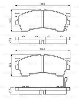 ДИСКОВI КОЛОДКИ ПЕРЕДНI PREMIUM2 BOSCH 0 986 495 265