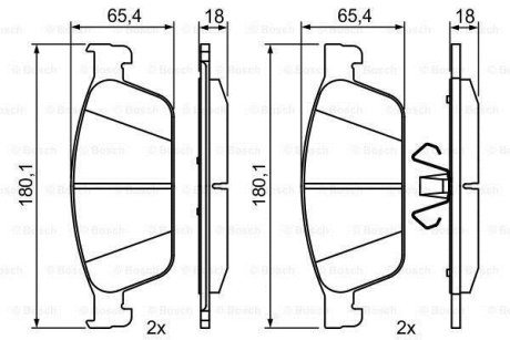 ГАЛЬМІВНІ КОЛОДКИ, ДИСКОВІ BOSCH 0 986 495 388