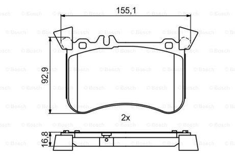 ДИСКОВI КОЛОДКИ ПЕРЕДНI BOSCH 0 986 495 398