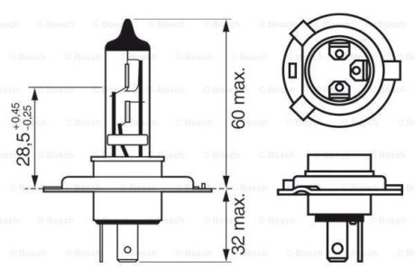 ЛАМПА H4 DAYTIME 12V W-V BOSCH 1 987 302 048