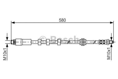 Шланг Гальм. ПЕРЕДНІЙ BOSCH 1 987 476 093