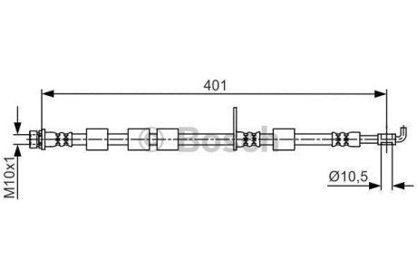 ШЛАНГ ГАЛЬМ. ПЕРЕДНІЙ ЛIВ BOSCH 1 987 481 701